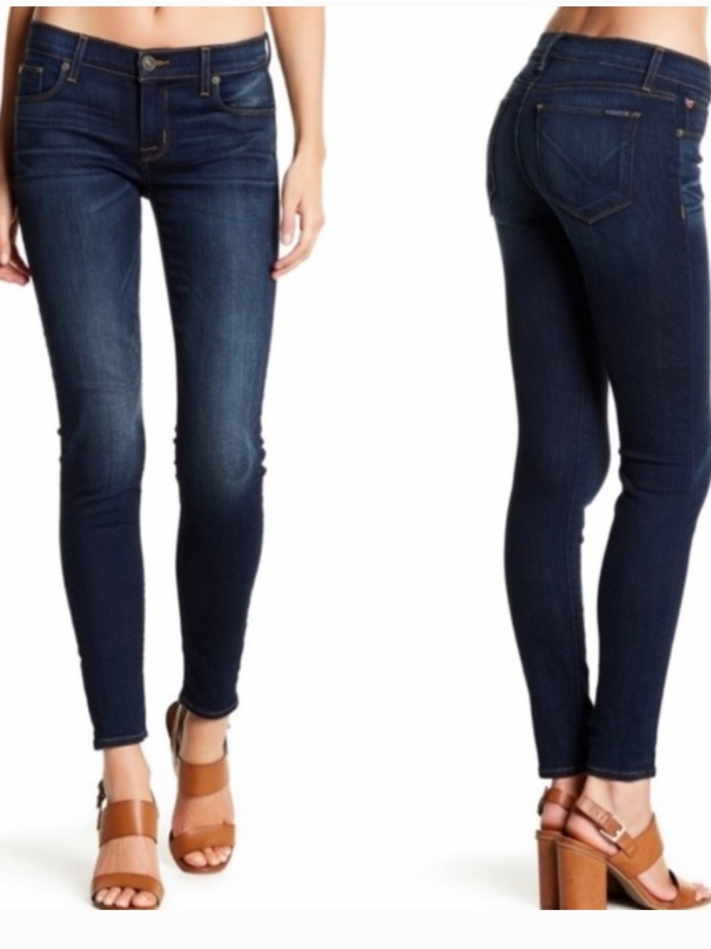 HUDSON Women Krista Ankle Super Skinny Mid-Rise Jeans Size 25 Serenity Blue Dark